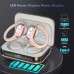 Bluetooth Headphones Wireless Earbuds with 75Hrs Playback, LED Display Charging Case, IPX7 Waterproof, Over-Ear Design Ear Buds for Sports/Running/Workout - White